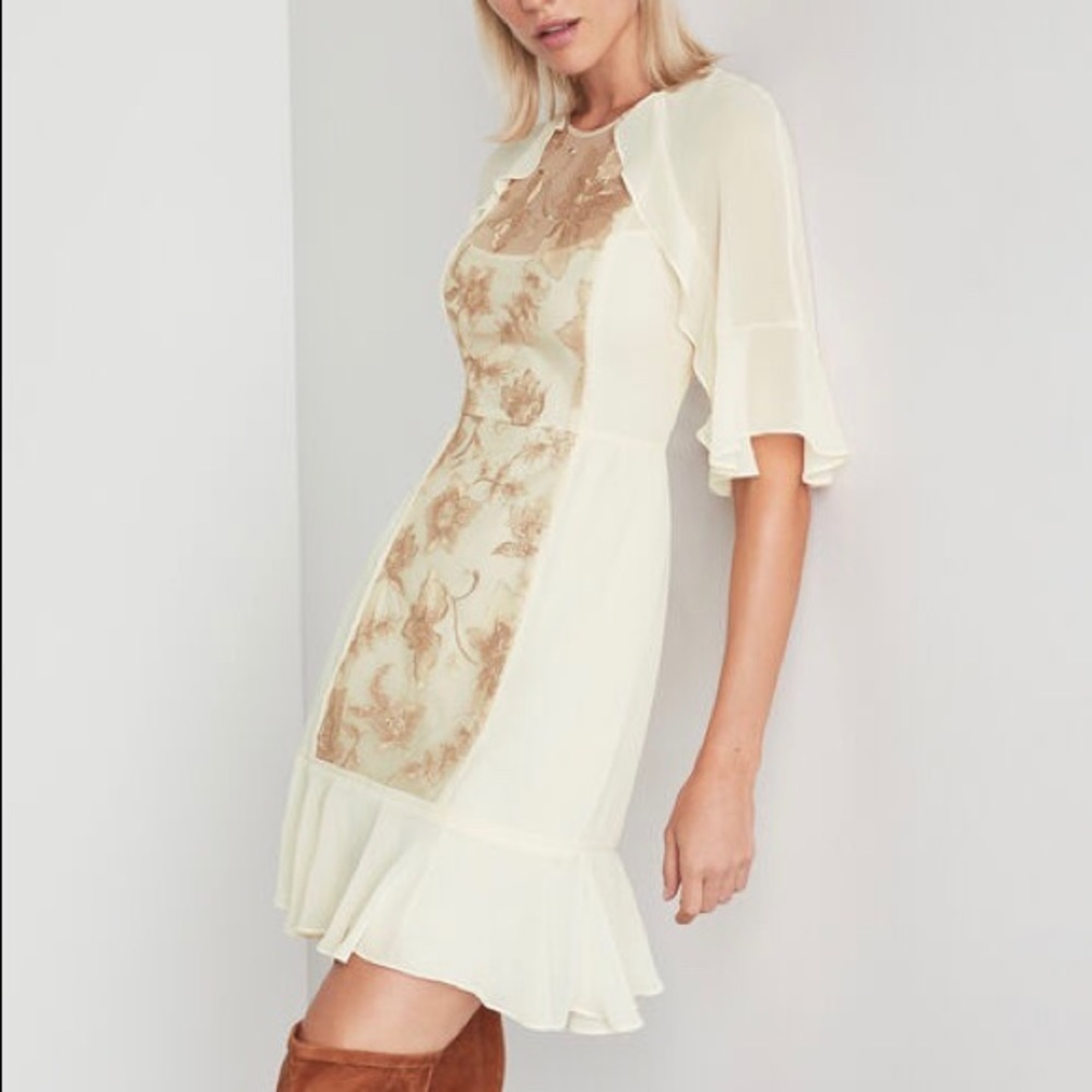 BCBGMaxAzria Metallic Floral Sequin Dress